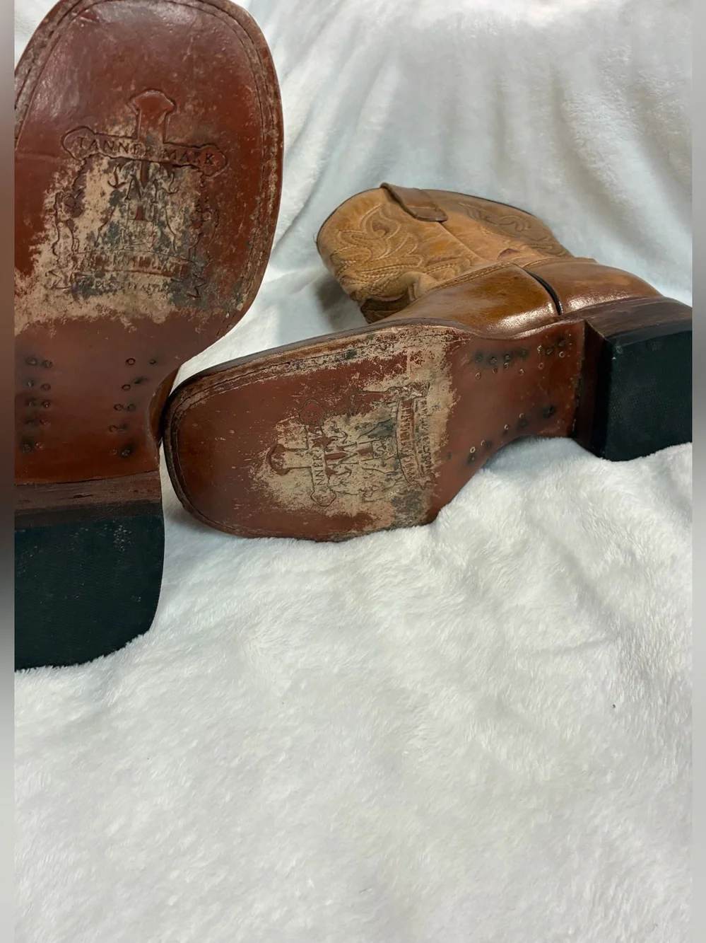 Tanner Mark 4592 Youth Size 2 Genuine Leather Western Cowboy Boots Brown Tan